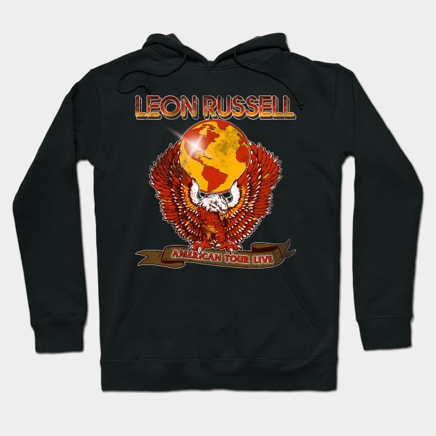 Retro Leon Russell Tour Eagle Design Hoodie by darklordpug